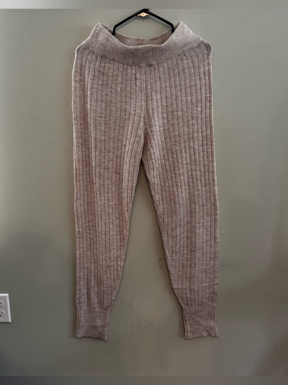 Free People Around the Clock Ribbed Knit Joggers Oatmeal Cozy Pants